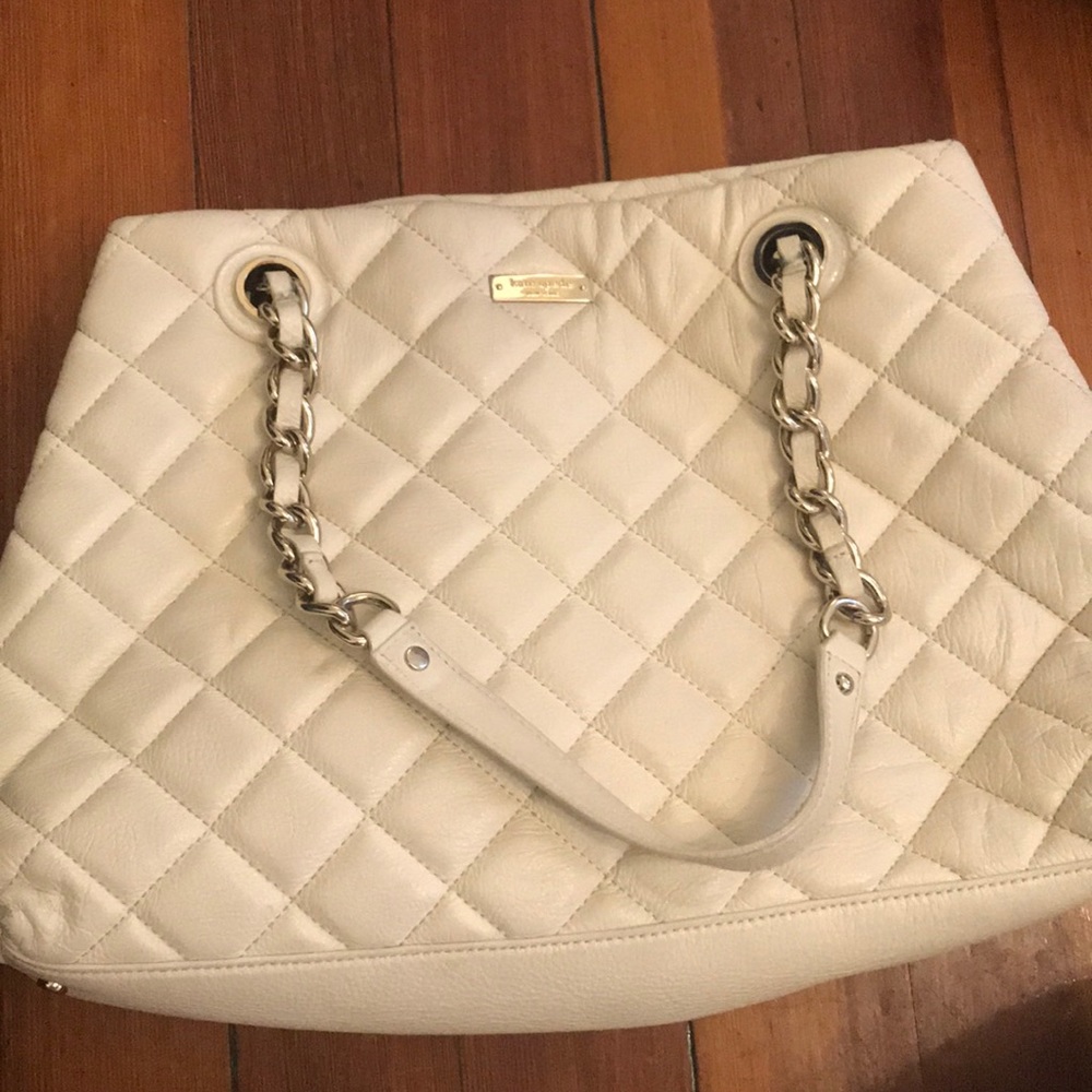 Kate Spade White Quilted Bag